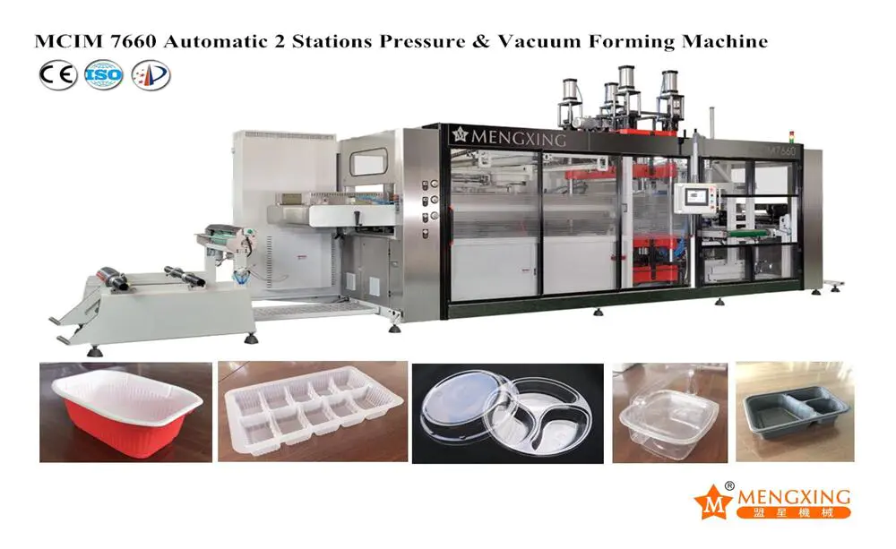 Automatic Vacuum Pressure Forming Machine 2 Station Mengxing MCIM7660